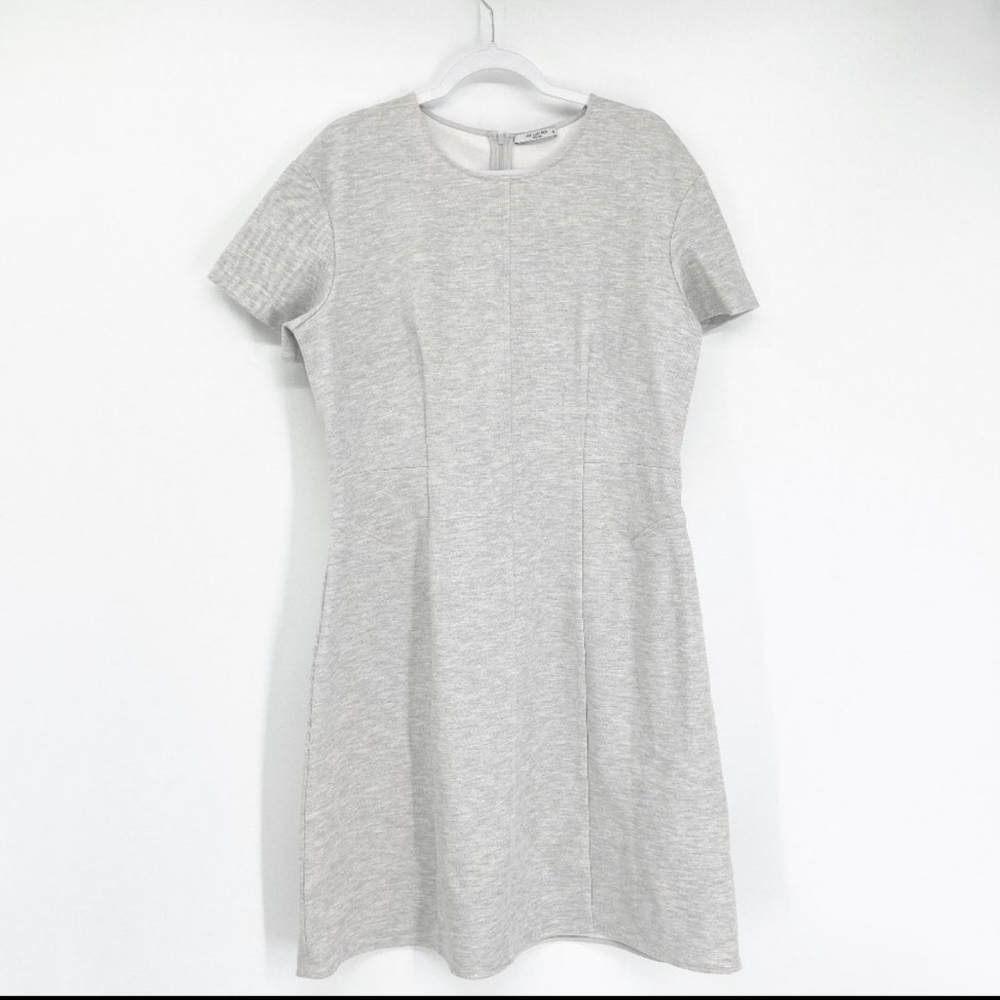 MM Lafleur The Coretta Dress Twill Ponte Heathered Gray 16